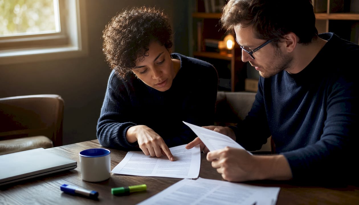 Two developers reviewing cryptography library docs